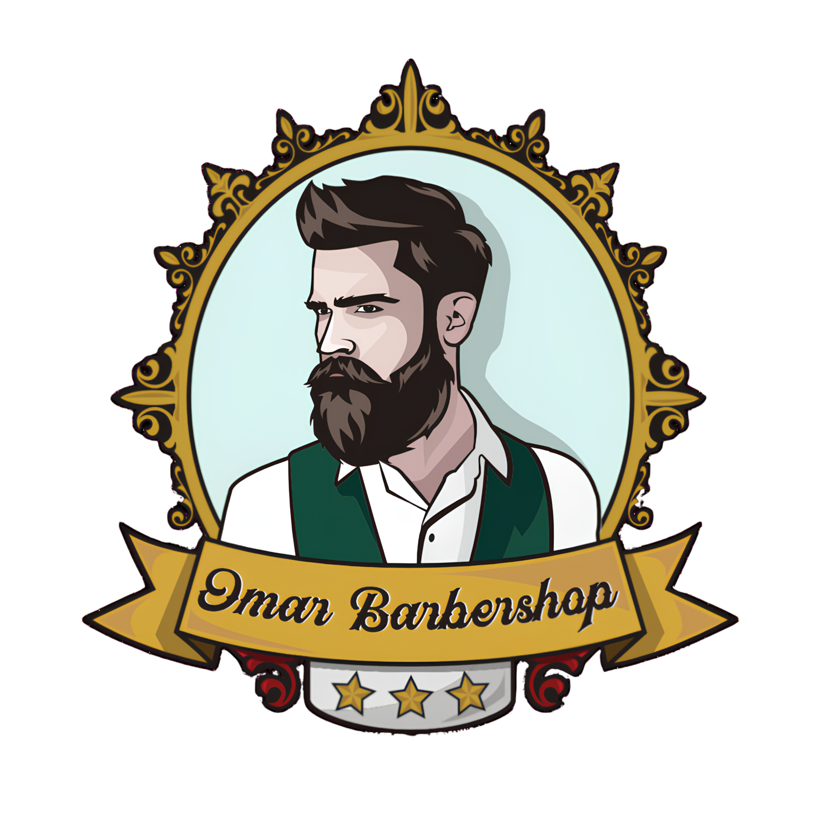 Logo Omar Barbershop PNG